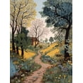 thumbnail image 1 of Vintage Countryside Path Floral Canvas Print, Wall Art for Living Room Bedroom Dining Room Office Entryway, 1 of 8