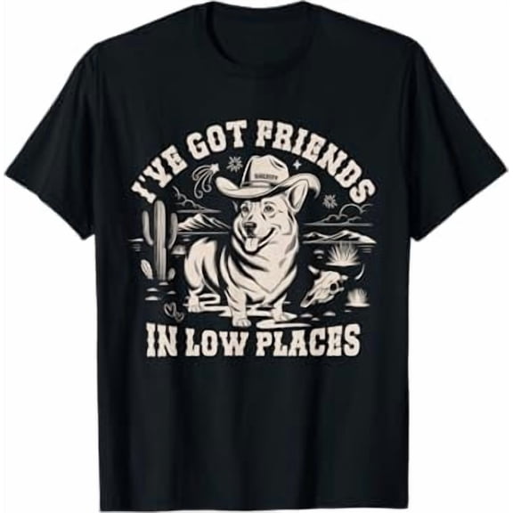 Vintage Cowboy Corgi Friends T-Shirt