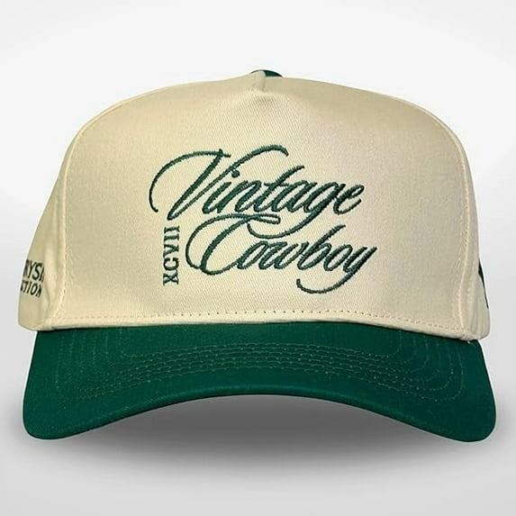 Vintage Cowboy Hat, Western Style Trucker Cap for Men and Women, Retro Script Embroidery, Classic Rodeo-Inspired Snapback