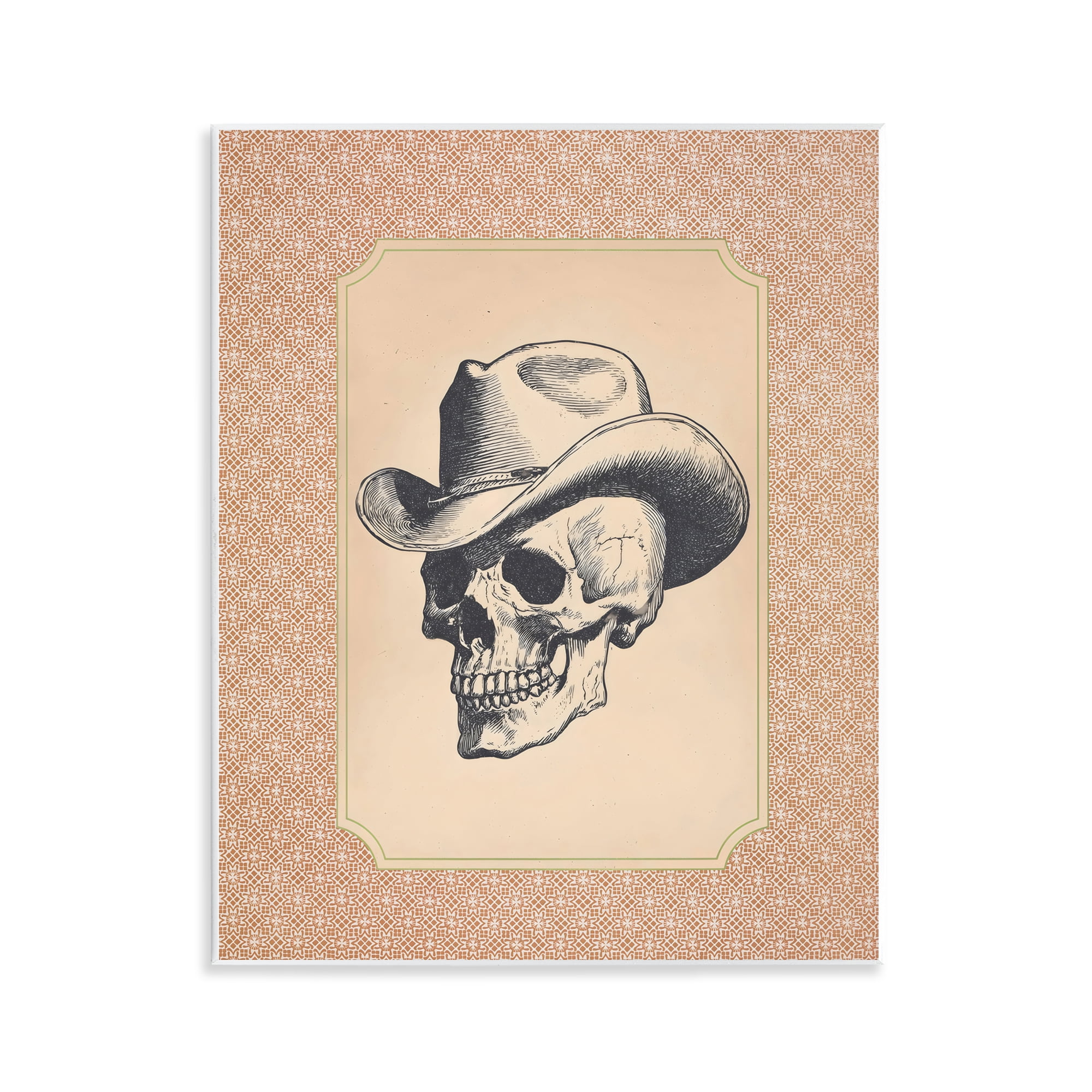 Vintage Cowboy Skull Wall Plaque Art, design by Arlington Prints