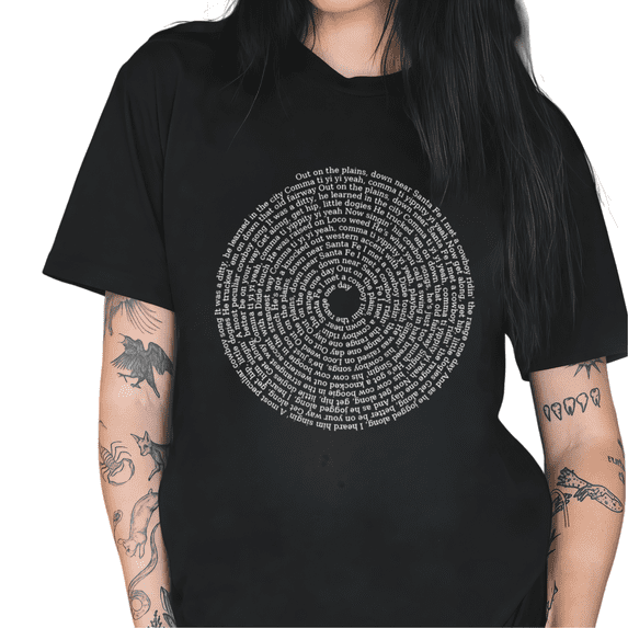 Vintage Cowboy Song Spiral Lyrics Print Tshirt Graphic Tees Shirts Western Country Music Fan Gift Retro Casual Oversized Tops S-5XL