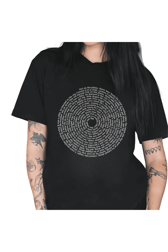 Vintage Cowboy Song Spiral Lyrics Print Tshirt Graphic Tees Shirts Western Country Music Fan Gift Retro Casual Oversized Tops S-5XL