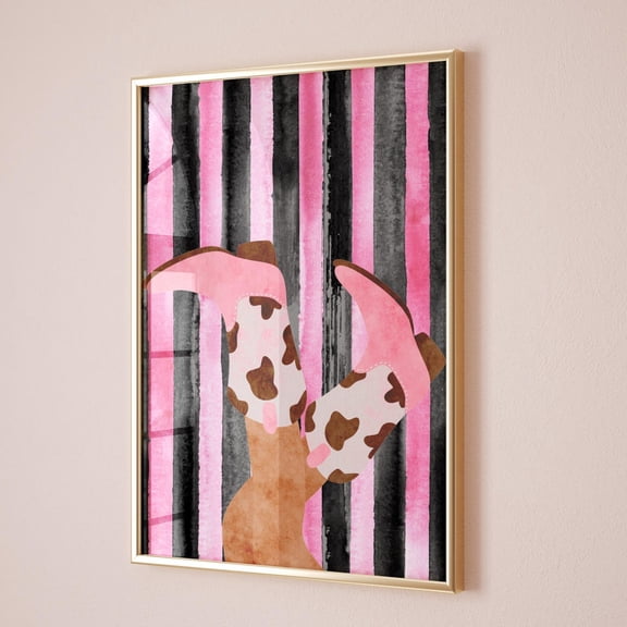 Vintage Cowgirl Boots Modern Western Art, Unframed Paper Print Size 8x12