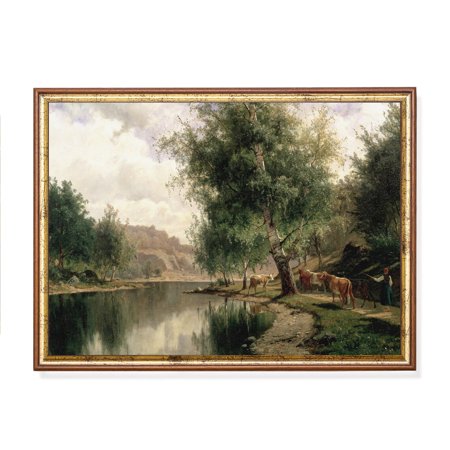 Vintage Cows Riverscape Rustic Farmhouse Wall Art Poster Decor For Living Room Bedroom, Size 8x12 UNFFRAMED F03.1.7l951 price history and forecast - Ormi