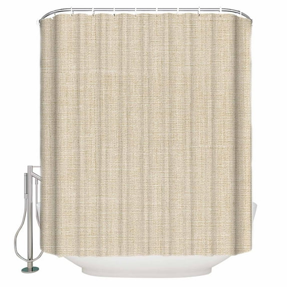 Vintage Cream Bathroom Shower Curtains with 12 Hooks Polyester Waterproof Shower Curtain for Stalls and Bathtubs Farmhouse Retro Beige Solid Color Decorative Bathroom Privacy Curtain 66x72 Inches