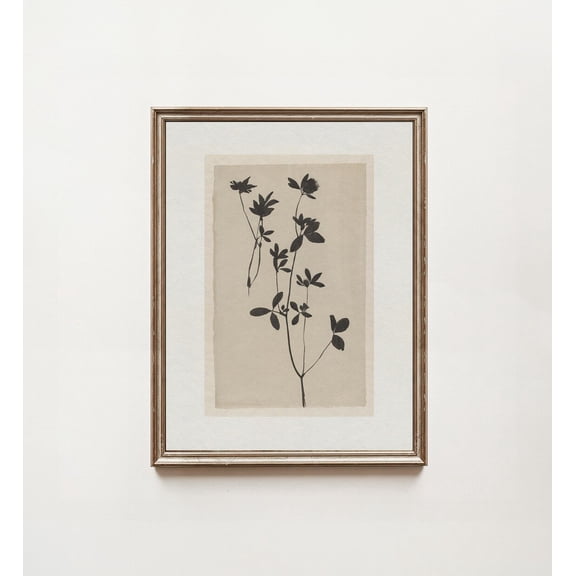 Vintage Cream Botanical Print, Unframed Paper Poster 8x10in