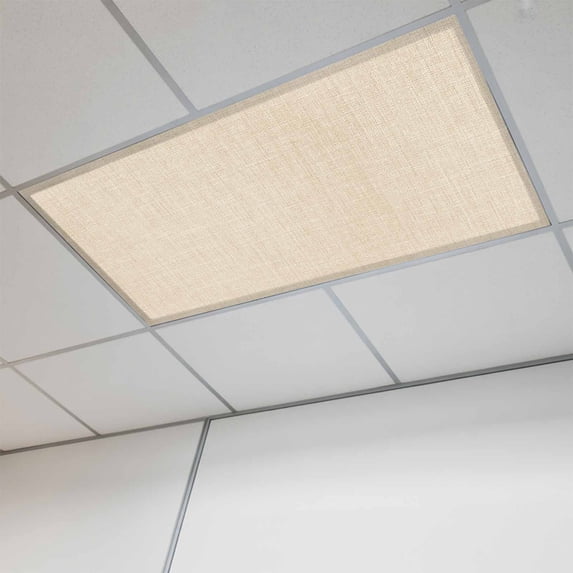 Vintage Cream Magnetic Fluorescent Light Covers for Ceiling Lights 2 x 4 Feet, Farmhouse Retro Beige Solid Color Office Classroom Kitchen Drop Ceiling Light Covers Lighting Filters Shade Panel 1 Pack