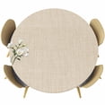 thumbnail image 1 of Vintage Cream Round Tablecloth, Fitted Table Cover with Elastic for 45"-54" Round Tables, Farmhouse Retro Beige Solid Color Table Cloth Outdoor Indoor Dinning Party Waterproof Tablecloths, 1 of 7