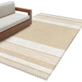 thumbnail image 1 of Vintage Cream Striped Area Rug 4x6 Washable Rug Non Slip Farmhouse Modern Stripes Boho Linen Large Area Rug Indoor Floor Carpet for Entryway Bedroom Kitchen Living Room Office Dining Room Nursery, 1 of 9
