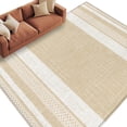 thumbnail image 1 of Vintage Cream Striped Area Rug 5x7 Washable Rug Non Slip Farmhouse Modern Stripes Boho Linen Large Area Rug Soft Stainresistant Indoor Floor Carpet for Living Room Bedroom Office Dining Room Nursery, 1 of 9