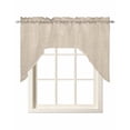 thumbnail image 1 of Vintage Cream Swag Valances for Windows, Small Curtains Drapes, Farmhouse Retro Beige Solid Color Kitchen Window Curtains Over Sink Rod Pocket Window Treatment Valance for Bedroom/Bathroom 56"x36", 1 of 5