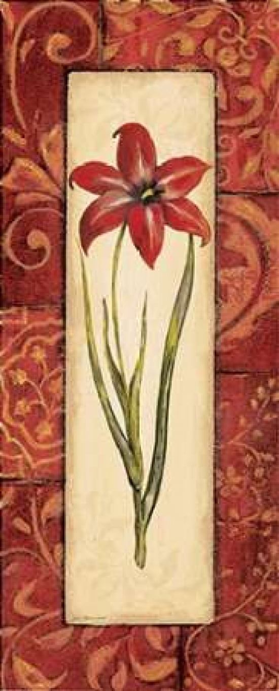 Vintage Crimson I Canvas Art - Jo Moulton (10 x 20)