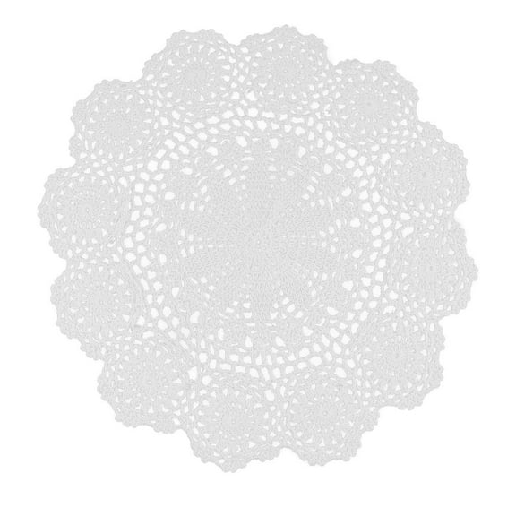 Vintage Crochet Round Lace Doily Cotton Placemat Cup Coaster Dinner Kitchen Cloth Lace Tea Wedding Party 40cm