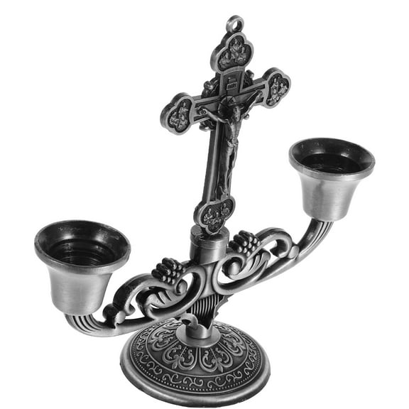 Vintage Cross Candle Holder Zinc Alloy 1 Set Candlestick Holder