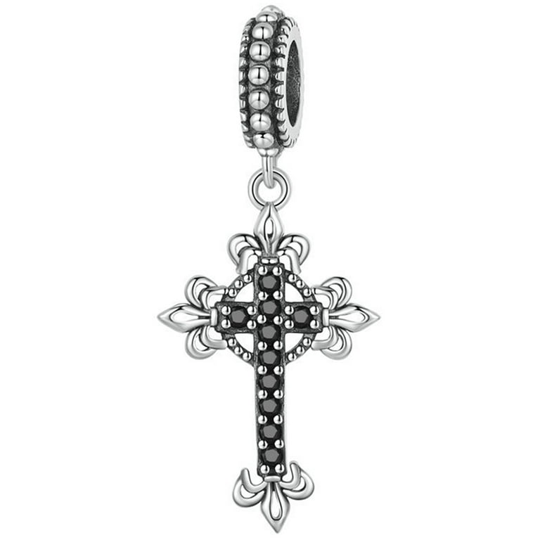 Vintage Cross Charm Dangle Bead Pendant for Bracelets Necklaces Jewelry  Crafts