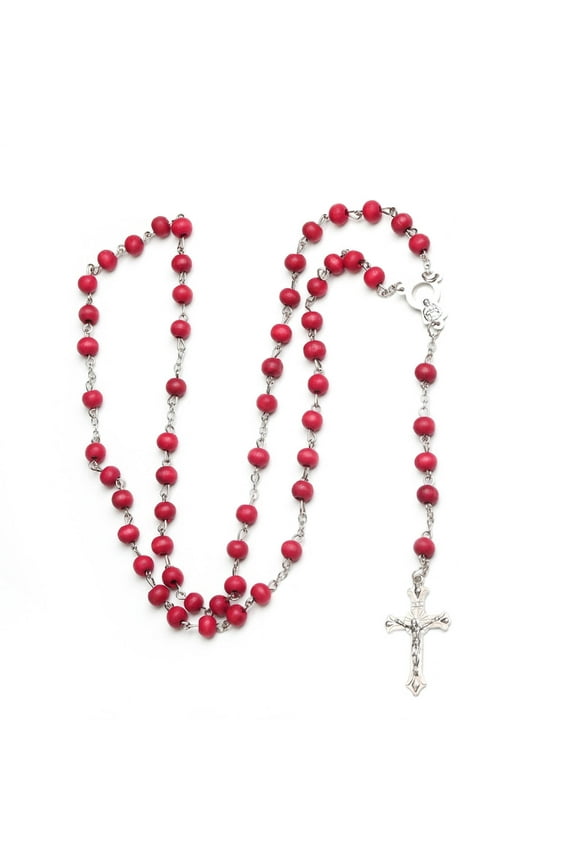 Vintage Crossed Pendant Wood Beads Sweater Chains Necklace for Unisex Women Men Wedding Rose Sutra Jewerly Party Gifts