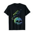 thumbnail image 1 of Vintage Crow Skull Spooky Raven Gothic Halloween Apparel Black T-Shirt, 1 of 5