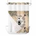 thumbnail image 1 of Vintage Crown Bee No Hook Shower Curtain with Snap in Liner Classical Floral Texture Orange Green Ombre Waterproof Bathroom Shower Curtain with See Through Top Window for Bathtub 72" x 84", 1 of 9
