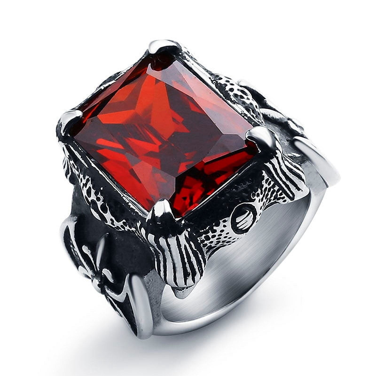 Vintage Crown Ring: Stainless Steel Stone Ring, Gift for Men ...