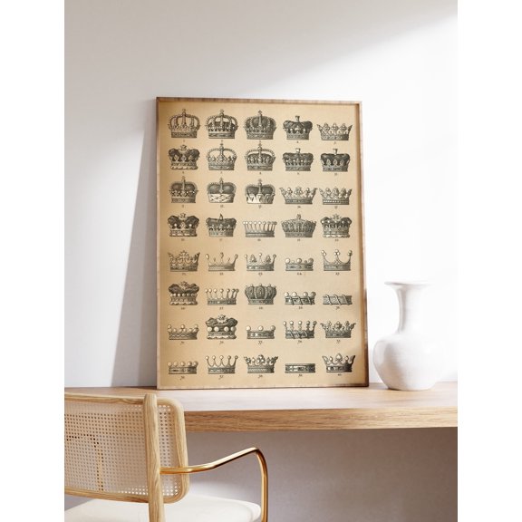 Vintage Crowns Art Print, Royal, Poster Only