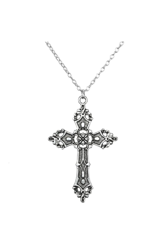 Vintage Crucifix Pendant Necklace Indie Punk Choker Chain Gothic Jewelry Decora