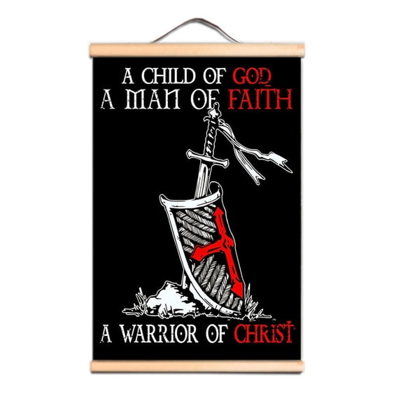 Vintage Crusader Warrior Wall Art - Solid Wood Hanging Banner with Knights Templar Emblem - Ideal Decoration for Christian History Lovers and Medieval Enthusiasts 0,Multicolor,11.8X17.7 inches