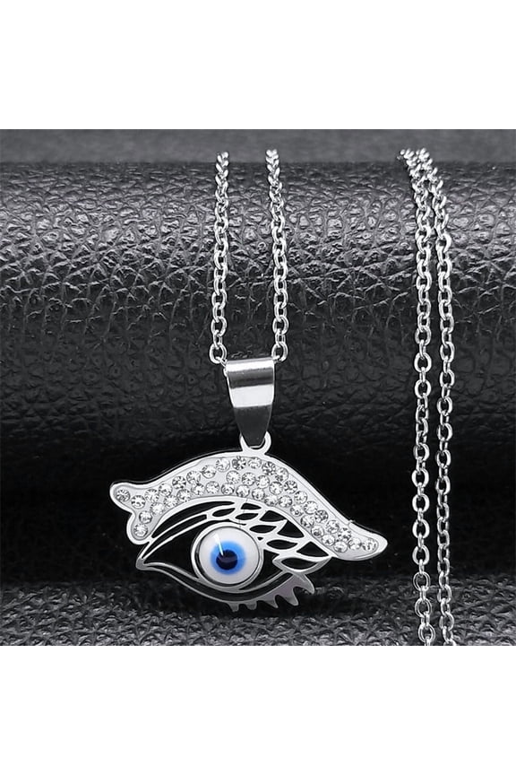 Vintage Crystal Evil Demon Eye Choker Necklaces for Women 14K Yellow Gold Necklaces Jewelry collares mujeres