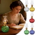 thumbnail image 1 of Vintage Crystal Kerosene Lamp Clear Glass Antique Oil Lantern Decorative Table Lamp for Home Wedding Bedroom Living Room Ambiance Decor(Blue), 1 of 8