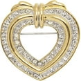 thumbnail image 1 of Vintage Crystal Rhinestone Brooch Pin (Hearts), 1 of 3