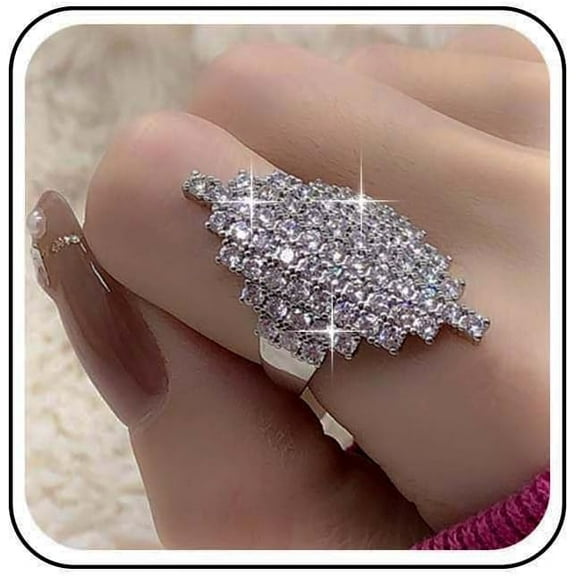 Vintage Crystal Shield Rings Gold Cz  Rings Full Rhinestone Ring Cz Wrap Knuckle Ring Punk Adjustable Chunky Hand Jewelry for Women