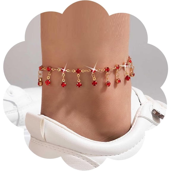 Vintage Crystal Tassel Anklet Gold Cz Anklet Bracelet Rhinestone Anklet Foot Chain Crystal Dangle Anklet Cz Fringe Anklet Summer Beach Anklet Jewelry for Women