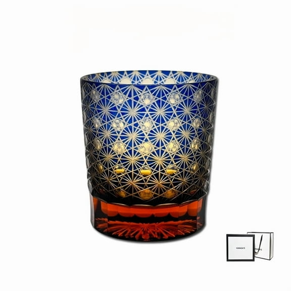 Vintage Crystal Whiskey Glasses Hand Engraved Cut Glass Barware Japanese Craftsmanship Drinking Cups