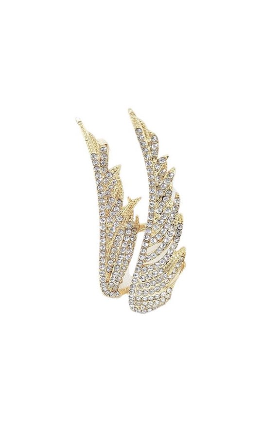 Vintage Crystal Wing Brooch Rhinestone Zines Alloy Jewelry for Women Wedding Party Daily Accessories
