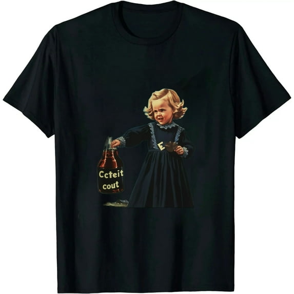 Vintage Cult Classic Fit T-Shirt: Round Neck, Short Sleeve, Black Cotton-Polyester Blend