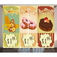 thumbnail image 1 of Ambesonne Vintage Curtains 2 Panel Set, Bakery Shop Pastries, 108" x 84", Multicolor, 1 of 3