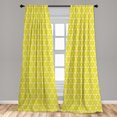 thumbnail image 1 of Vintage Curtains 2 Panels Set, Continuous Pattern with Floral Style Oriental Monochromatic Ornament, Window Drapes for Living Room Bedroom, 56"W X 84"L, Yellow and White, by Ambesonne, 1 of 5