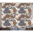 thumbnail image 1 of Ambesonne Floral Curtains 2 Panel Set, Paisley, 108" x 96", Violet Blue Marigold, 1 of 3