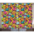 thumbnail image 1 of Ambesonne Vintage Curtains 2 Panel Set, Funky Geometric Style, 108" x 90", Multicolor, 1 of 2