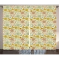 thumbnail image 1 of Vintage Curtains 2 Panels Set, Nostalgic Illustration of Spring Flowers with Birds Romantic Peonies and Leaves, Window Drapes for Living Room Bedroom, 108W X 108L Inches, Multicolor, by Ambesonne, 1 of 3