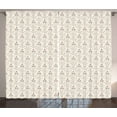 thumbnail image 1 of Ambesonne Vintage Curtains 2 Panel Set, Romantic Flower Motifs, 108" x 84", Sage Green Pink, 1 of 3