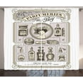 thumbnail image 1 of Ambesonne Vintage Curtains 2 Panel Set, Retro Style Perfumeries, 108" x 108", Pale Pink and Cream, 1 of 3