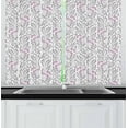 thumbnail image 1 of Vintage Curtains 2 Panels Set, Vintage Spring Season Inspired Floral Image Sprigs and Berry Silhouettes, Window Drapes for Living Room Bedroom, 55W X 39L Inches, Grey Pale Grey Muave, by Ambesonne, 1 of 2