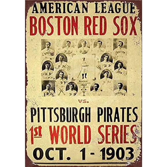 Vintage Custom Metal Signs 8 x 12 - American League Baseball Chic Art Wall Decort Home Yard Signs Bar Hotel Cafe Pub restauran