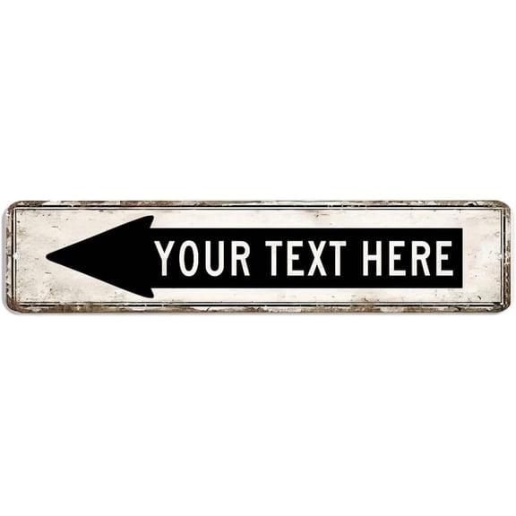 Vintage Custom Text Metal Tin Sign, Rustic Wall Decor, Personalized Wall Plaque for Home, Garage, Kitchen, Office, 4 x 16 Inch