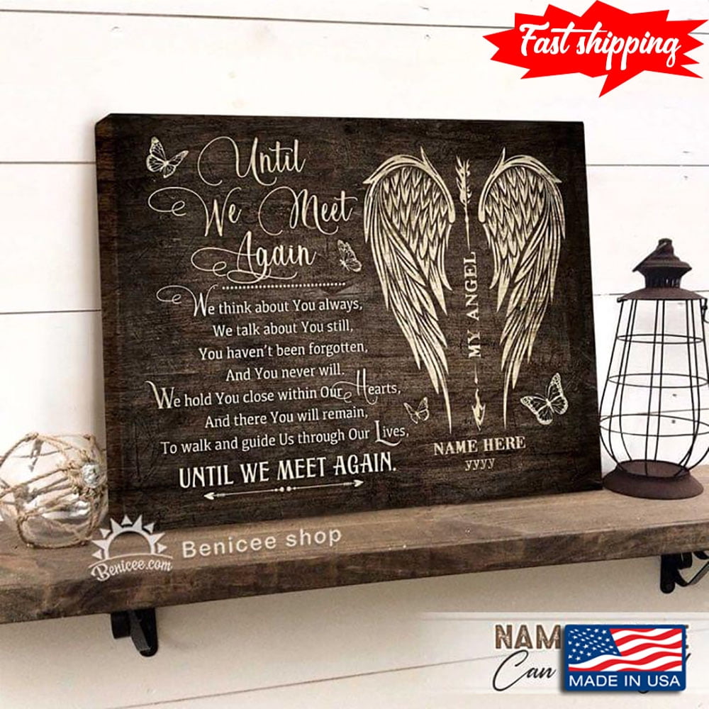 Vintage Customized Name Angel Wings & Butterflies Until We Meet Again ...