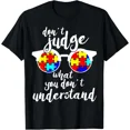 thumbnail image 1 of Vintage Cute Autism Awareness Gift Design Support Ribbon Graphic Design Unisex T-Shirt ,up to size 5XL, 1 of 2