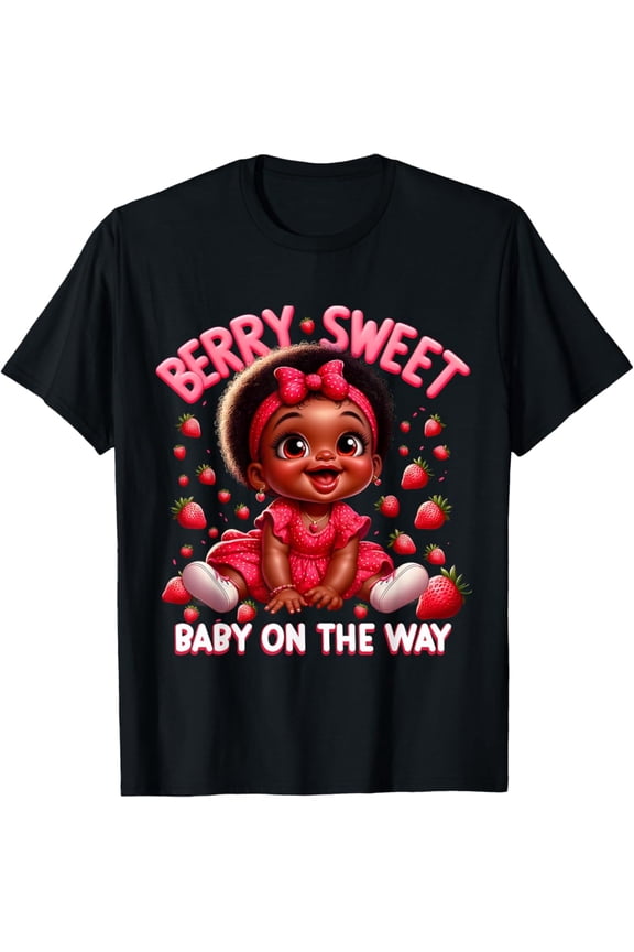 Vintage Cute Berry Sweet Baby On The Way Cute Pregnancy Graphic T-Shirt Size S-5Xl Best Birthday Gifts