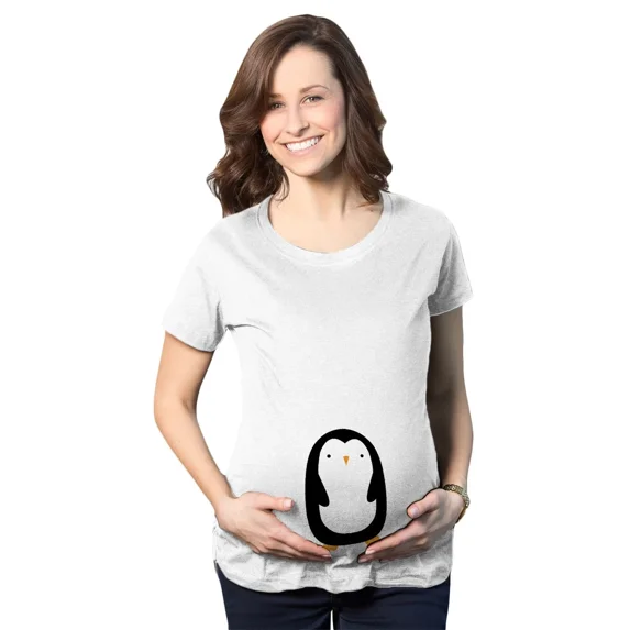 Vintage Cute Maternity Shirt Penguin Push Present For New Mom Baby Announcement Top - Perfect Gifts For Everyone