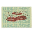 thumbnail image 1 of Vintage Cutting Board, Groovy Retro Drumming Poster Design Percussion Rock Music Instrument Play Vibe Hit, Decorative Tempered Glass Cutting and Serving Board, Large Size, Red Yellow, by Ambesonne, 1 of 5