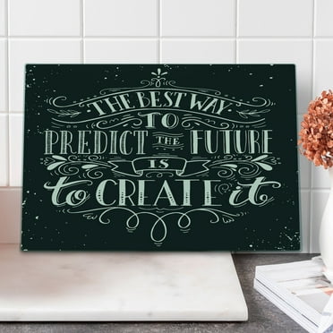 Vintage Cutting Board, Hand Lettering on a Grunge Design Inspired Background Slogan, Decorative Tempered Glass Cutting and Serving Board, Large Size, Cream and Black, by Ambesonne